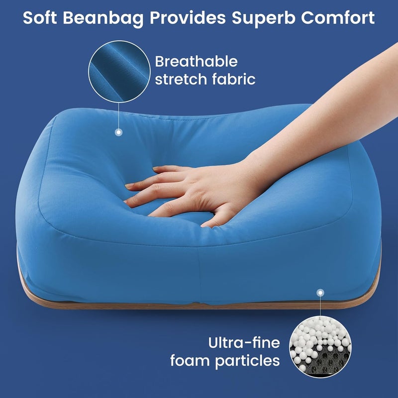 SUETPRYE SUETPYE Beanbag Lap Book Holder for Reading Hands Free Comfortable Reading Pillow Stand Minimize Neck Strain Ideal Gifts for Book Reading Lovers in Bed or Anywhere Else with Book Rest(Blue) - Image 2